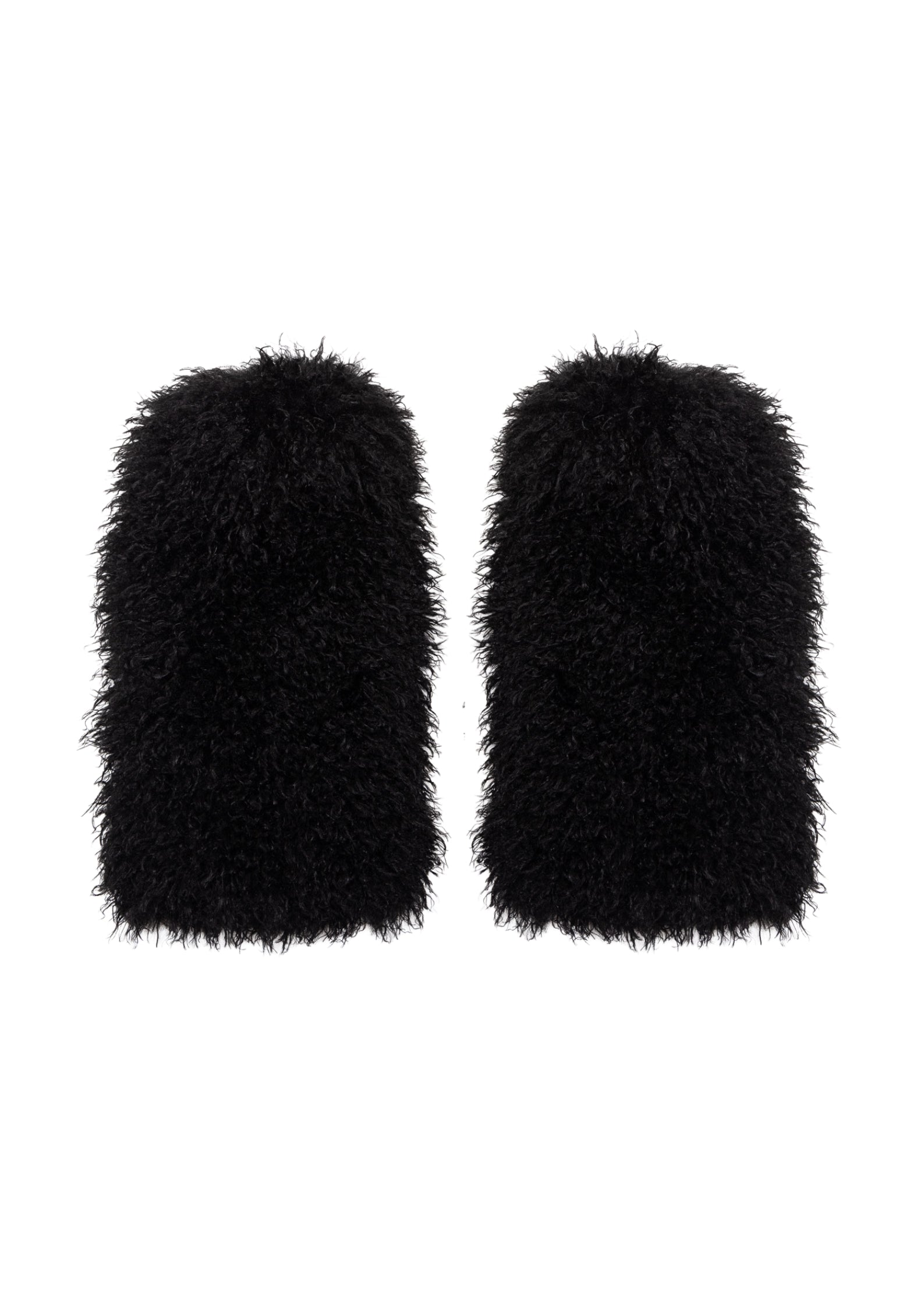 Faux Fur Leg Warmers - Black