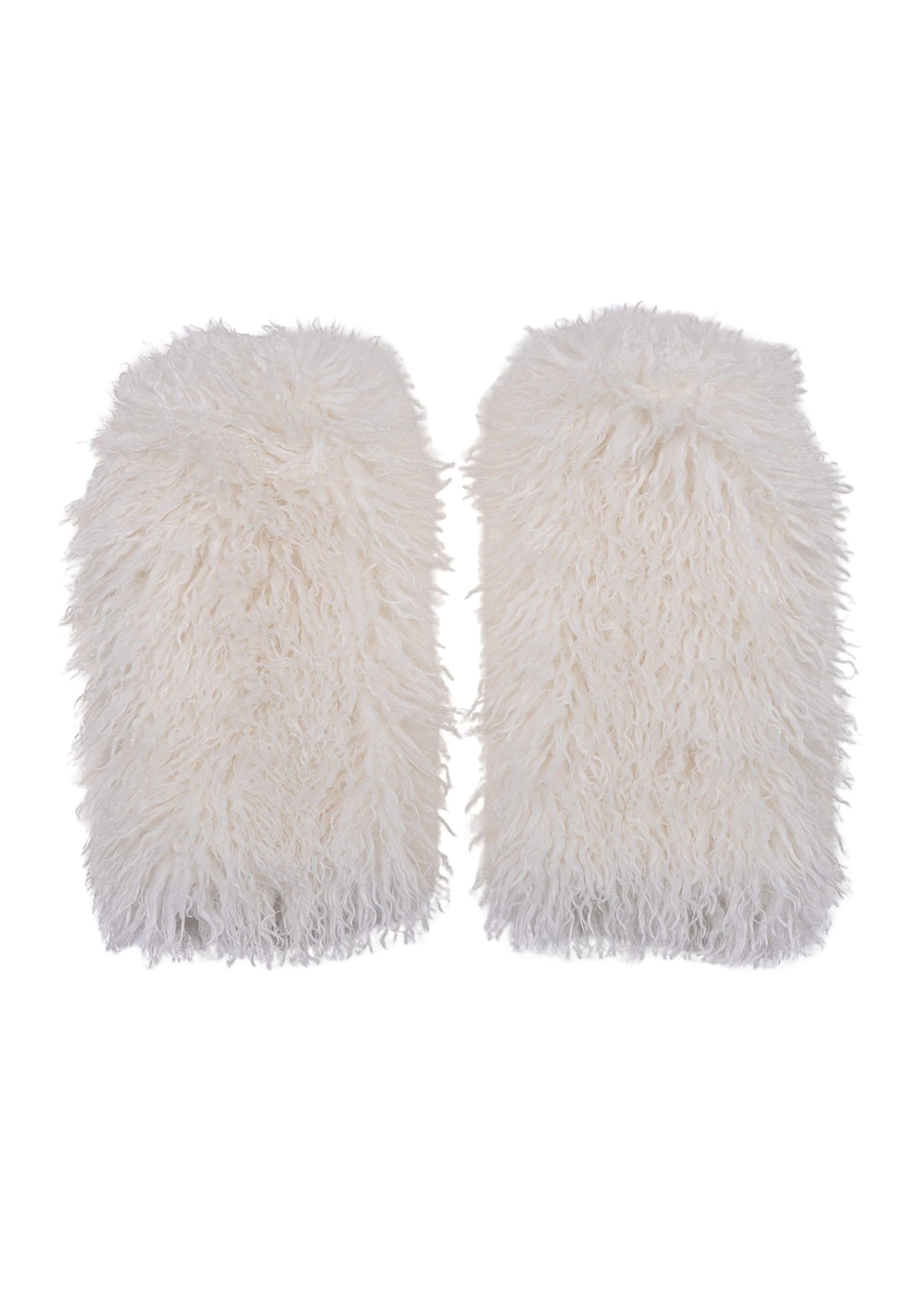Faux Fur Leg Warmers - White